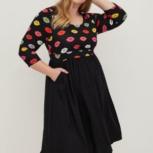 Torrid Midi Challis And Jersey Dress Size 2 NWT